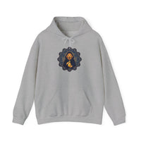 Alchemist Dog Sacred Geometry Hoodie - Midweight Cotton-Poly Pullover - Unisex White