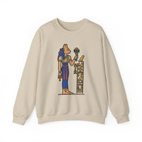 Bastet Sphynx Egyptian Cat Sweatshirt - Heavy Blend Fleece Crewneck - Unisex Ash Gray