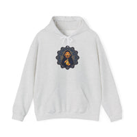 Alchemist Dog Sacred Geometry Hoodie - Midweight Cotton-Poly Pullover - Unisex White