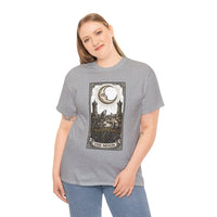 Moonlight Wolves Tarot Graphic T-Shirt - Heavy Cotton Classic Fit Crewneck - Unisex White