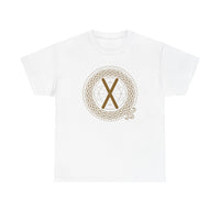 Gebo Rune Celtic Knot T-Shirt - Heavy Cotton Classic Fit Tee - Unisex White