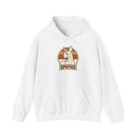 Sphynx Cat Retro Sunset Hoodie - Soft Blend Fleece Pullover - Unisex Ash