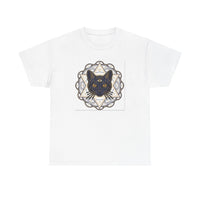 Third Eye Sacred Geometry Alchemist Cats T-Shirt - Heavy Cotton Classic Fit - Unisex White
