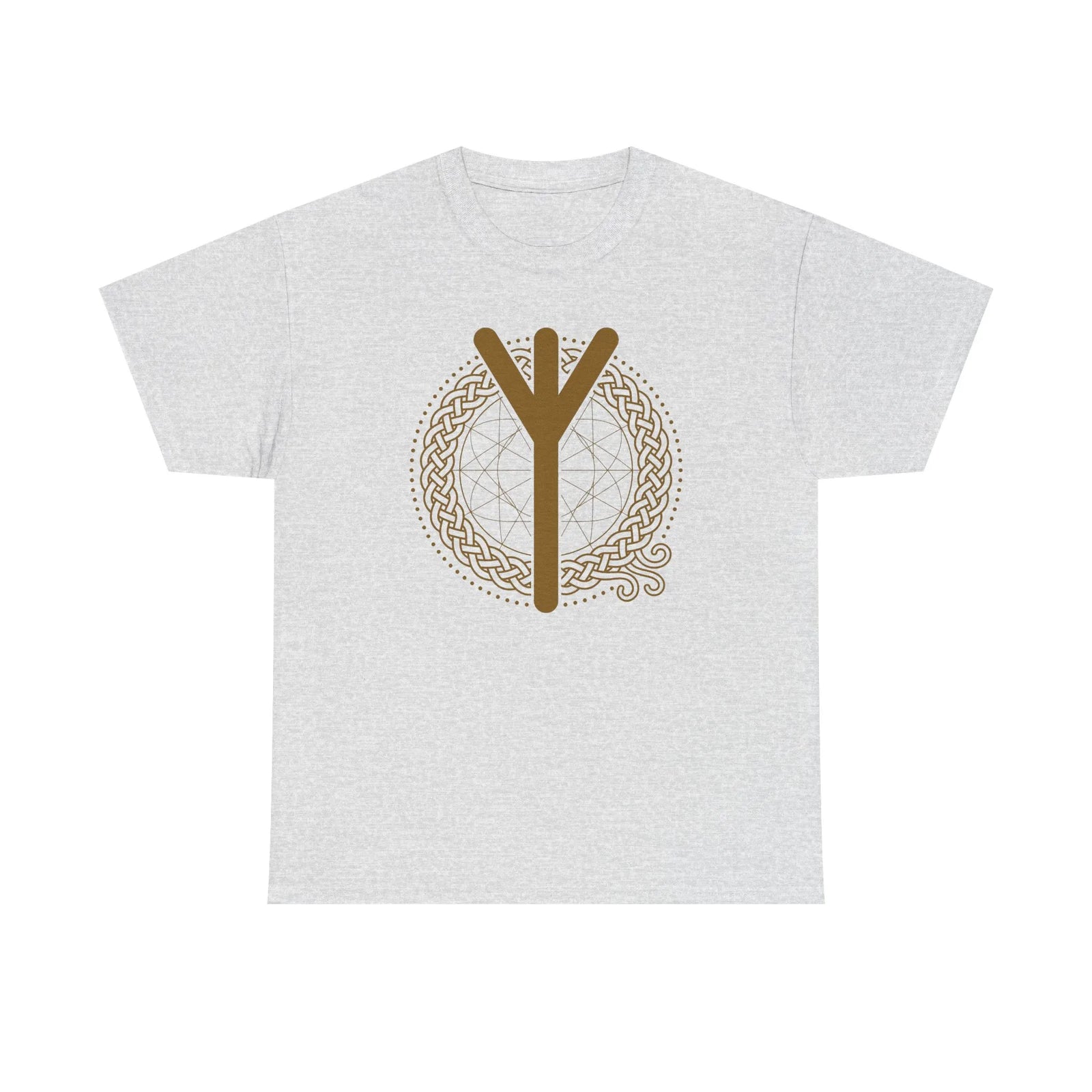 Elhaz Rune Protection Graphic T-Shirt - Heavyweight Cotton Classic Tee - Unisex White