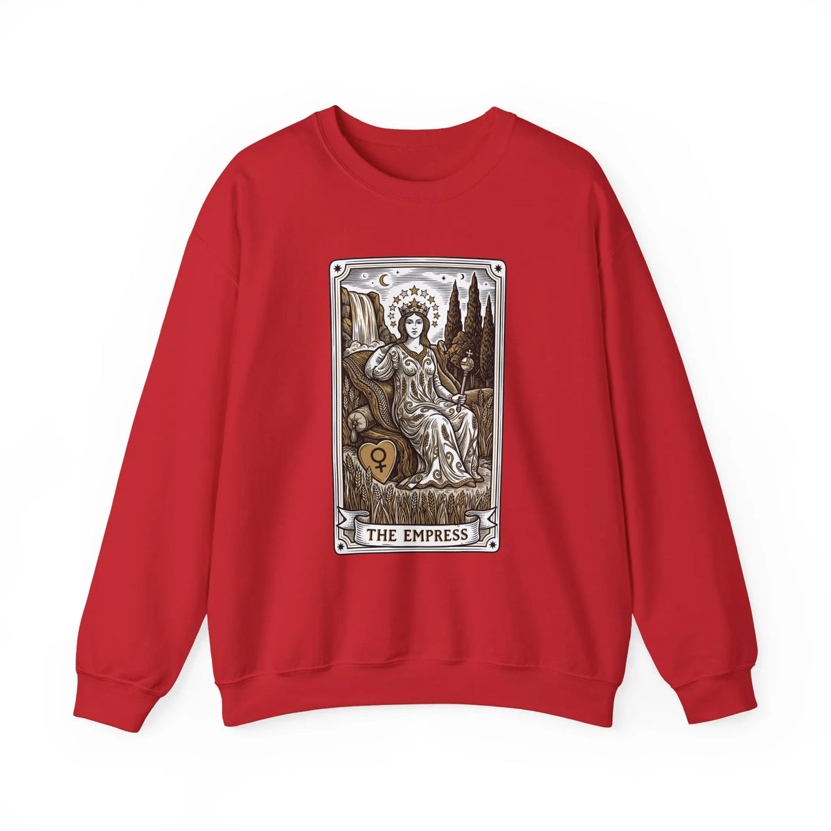 Major Arcana Empress Tarot Card Sweatshirt - Soft Heavy Blend Crewneck - Unisex White