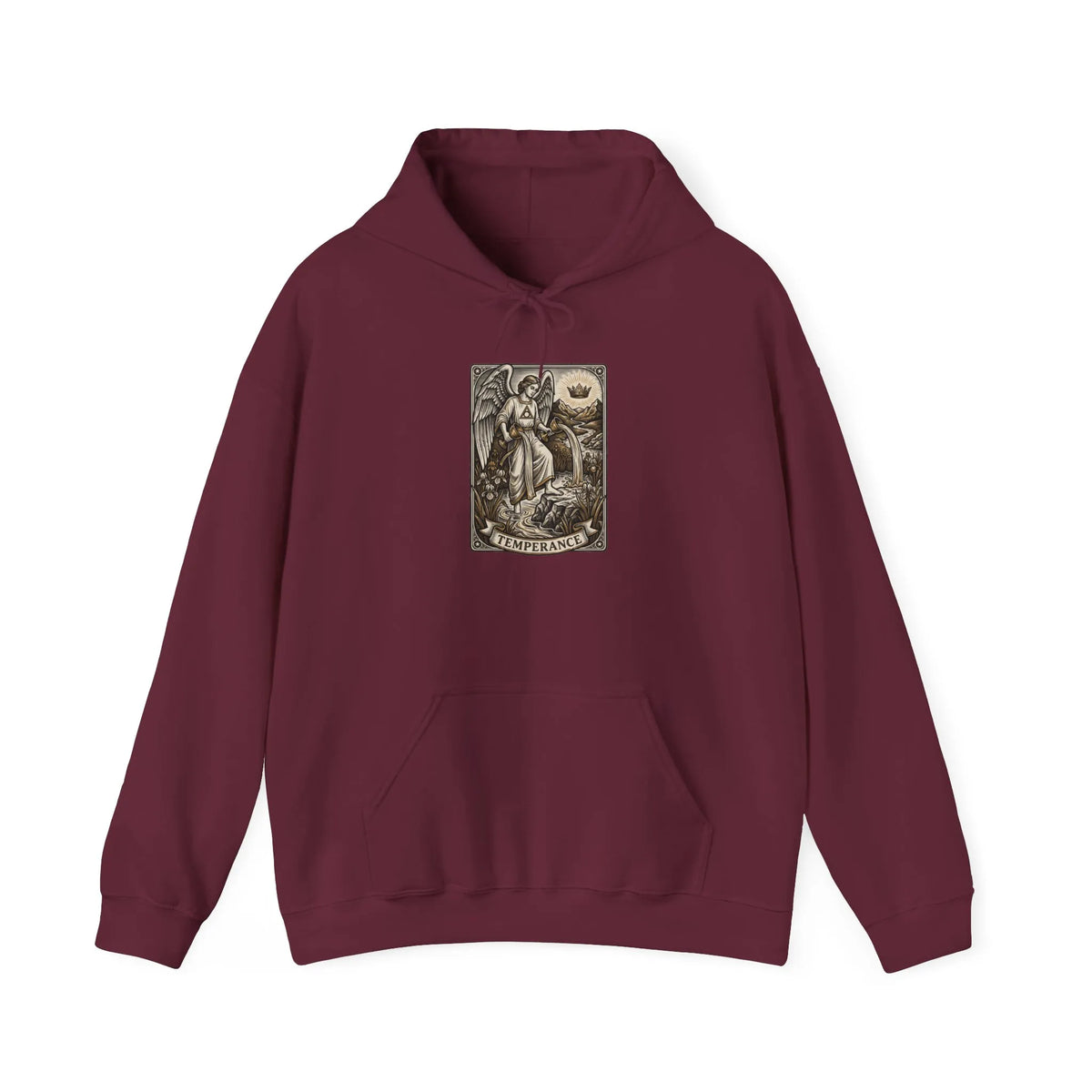 Temperance Tarot Card Hoodie - Heavy Blend Fleece Pullover - Unisex White