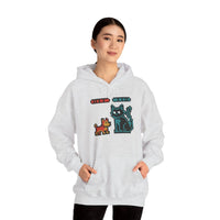 Boss Fight 8-Bit Pixel Gaming Dogs Hoodie - Medium Weight Cotton Blend Pullover - Unisex White