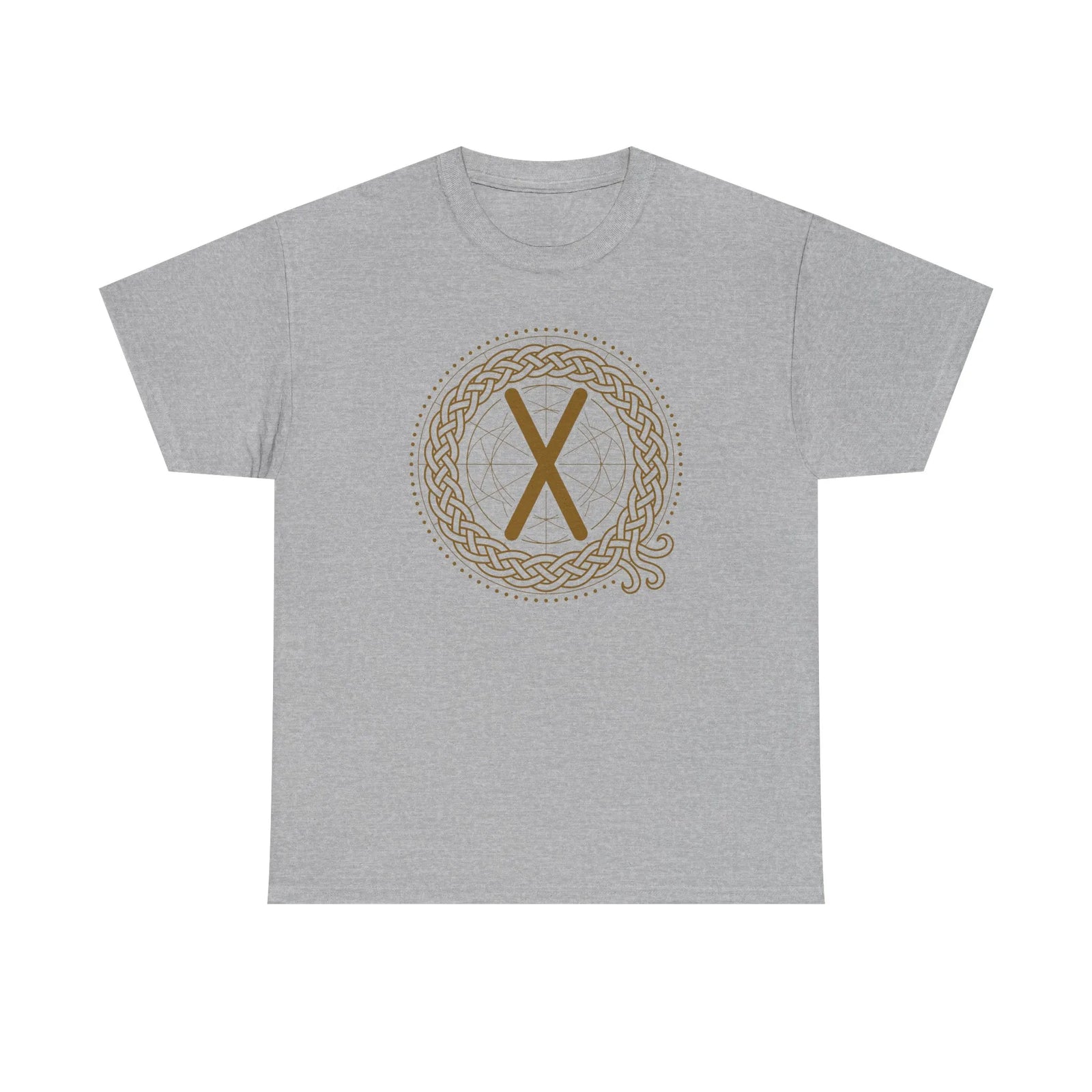 Gebo Rune Celtic Knot T-Shirt - Heavy Cotton Classic Fit Tee - Unisex White