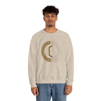 Perthro Rune Norse Mythology Sweatshirt - Heavy Blend Fleece Crewneck - Unisex White