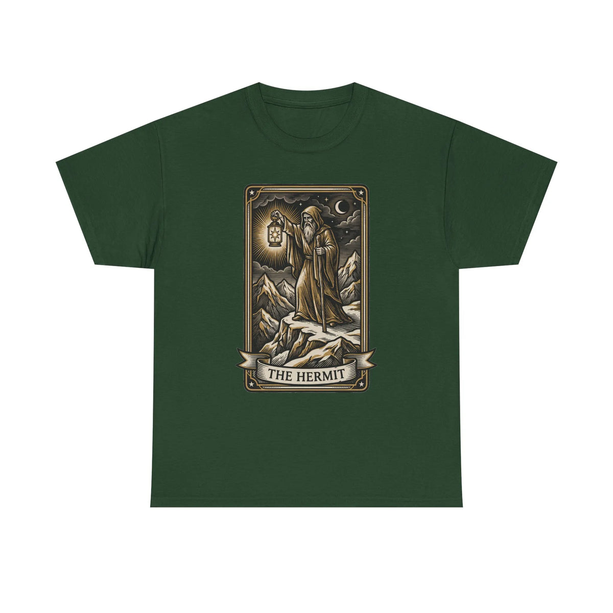 The Hermit Tarot T-Shirt - Medium Weight Cotton Classic Tee - Unisex White