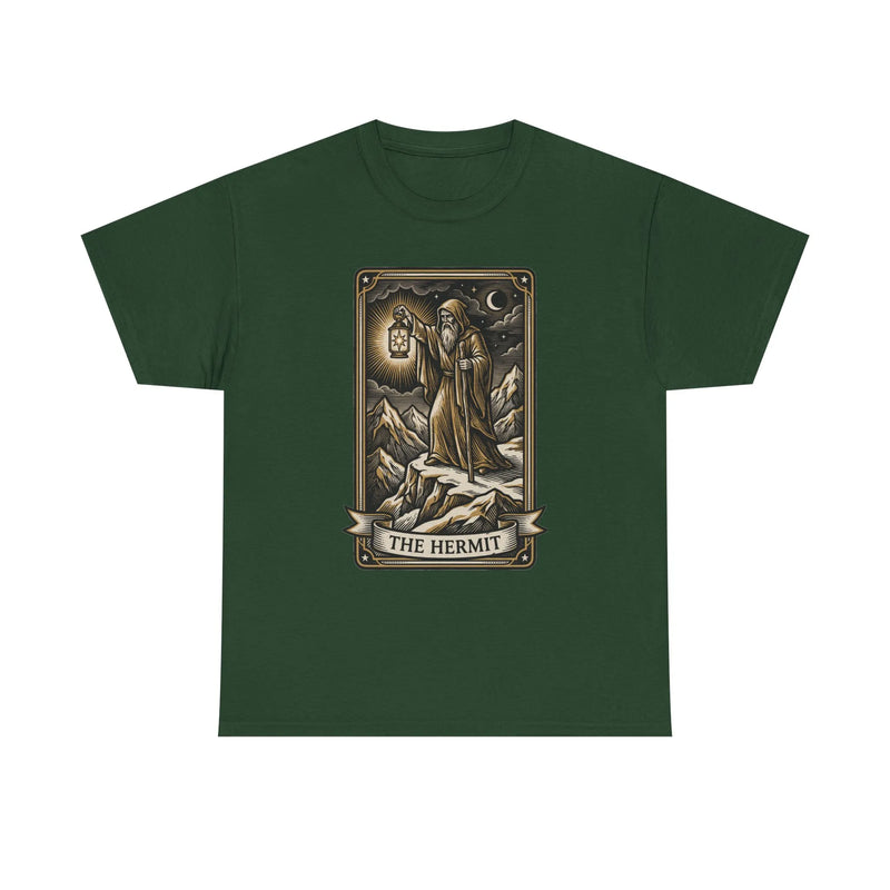 The Hermit Tarot T-Shirt - Medium Weight Cotton Classic Tee - Unisex White