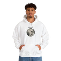 Ansuz Rune Norse Wisdom Graphic Hoodie - Heavy Blend Cotton-Poly Pullover - Unisex White
