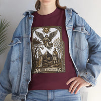 The Lovers Tarot Card Graphic T-Shirt - Heavy Cotton Classic Fit Tee - Unisex White