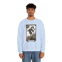 The Fool Tarot Card Graphic Sweatshirt - Heavy Blend Crewneck Fleece - Unisex White