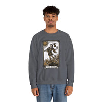 The Fool Tarot Card Graphic Sweatshirt - Heavy Blend Crewneck Fleece - Unisex White