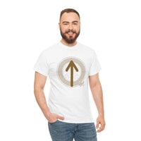 Norse Tiwaz Rune Justice T-Shirt - Heavyweight Cotton Classic Fit - Unisex White