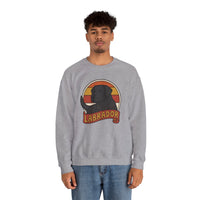 Labrador Retro 70s Sunset Sweatshirt - Heavy Blend Fleece Crewneck - Unisex White
