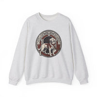 Garmr Norse Wolf Graphic Sweatshirt - Heavy Blend Classic Fit Crewneck - Unisex White