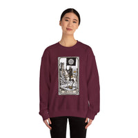 Tarot Death Card Graphic Sweatshirt - Heavy Blend Classic Fit Crewneck - Unisex White