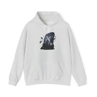 Mannaz Rune Humanity Reflection Hoodie - Heavyweight Fleece Pullover - Unisex White