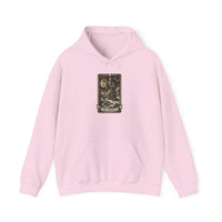 The Hermit Tarot Card Hoodie - Heavy Blend Fleece Pullover - Unisex White