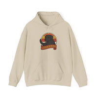 Labrador Retro 70s Sunset Breed Hoodie - Cozy Cotton Blend Pullover - Unisex White