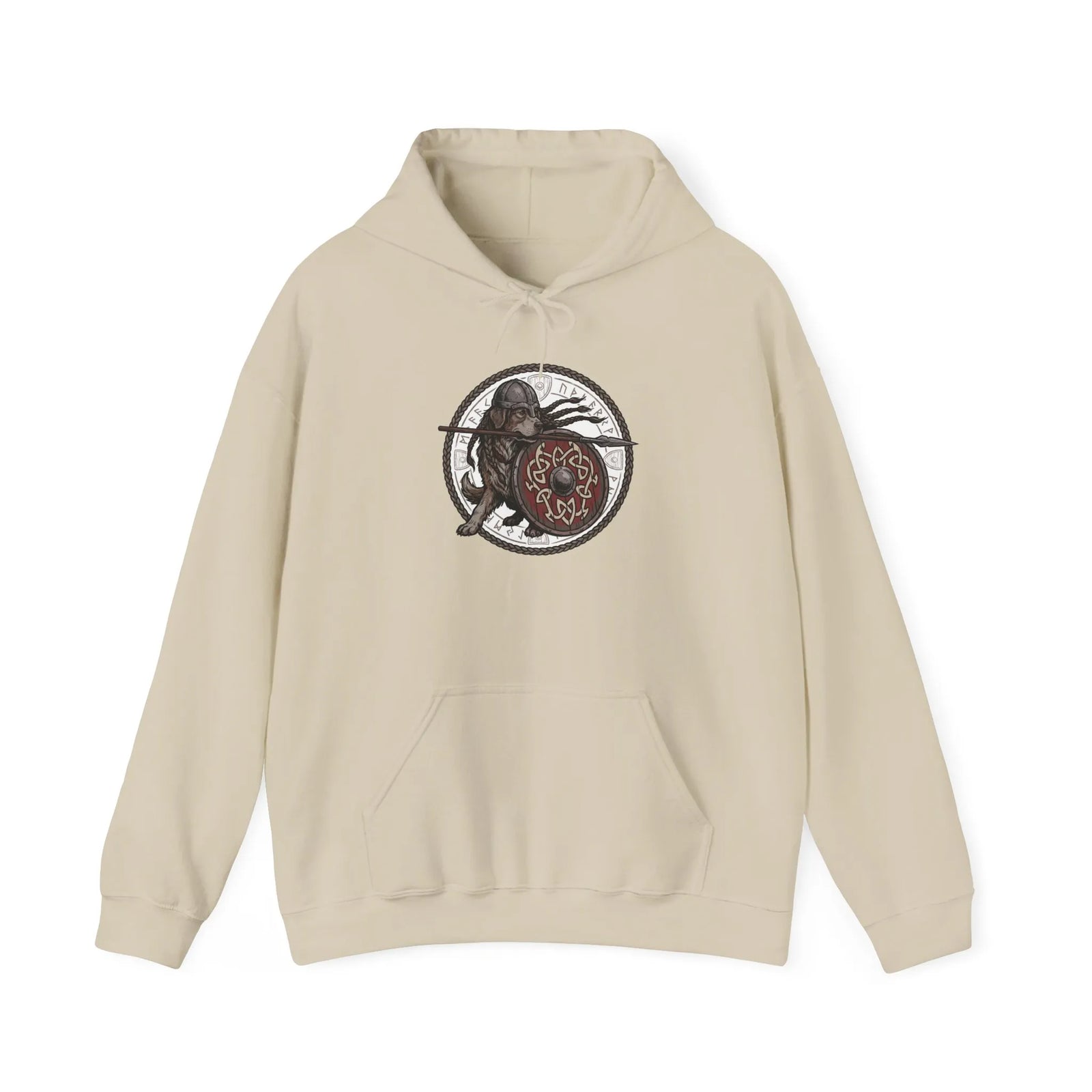 Shieldmaiden Viking Berserker Dog Hoodie - Heavy Blend Cotton Poly Pullover - Unisex White