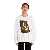 Ingwaz Rune Sacred Seed Sweatshirt - Classic Fit Heavy Blend Crewneck - Unisex White