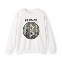 Berkana Rune Earth Mother Sweatshirt - Heavy Blend Cotton-Poly Crewneck - Unisex White