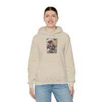 Ronin Wave Samurai Dog Hoodie - Heavy Blend Cotton Poly Fleece - Unisex White