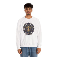 Metatron's Hound Sacred Geometry Sweatshirt - Heavy Blend Cotton-Poly Crewneck - Unisex White