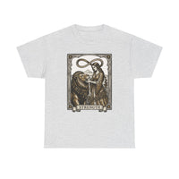 Tarot Strength Card Graphic T-Shirt - Heavy Cotton Classic Fit Crewneck - Unisex White