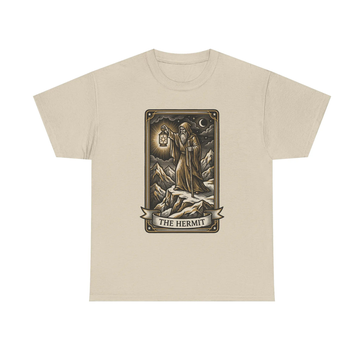 The Hermit Tarot T-Shirt - Medium Weight Cotton Classic Tee - Unisex White