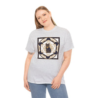 Metatron's Cat Sacred Geometry T-Shirt - Heavyweight Cotton Classic Fit Tee - Unisex White