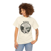 Raido Journey Rune Graphic T-Shirt - Heavy Cotton Classic Fit Tee - Unisex White
