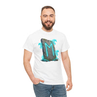 Ehwaz Rune Twin Horse T-Shirt - Heavyweight 100% Cotton Classic Tee - Unisex White