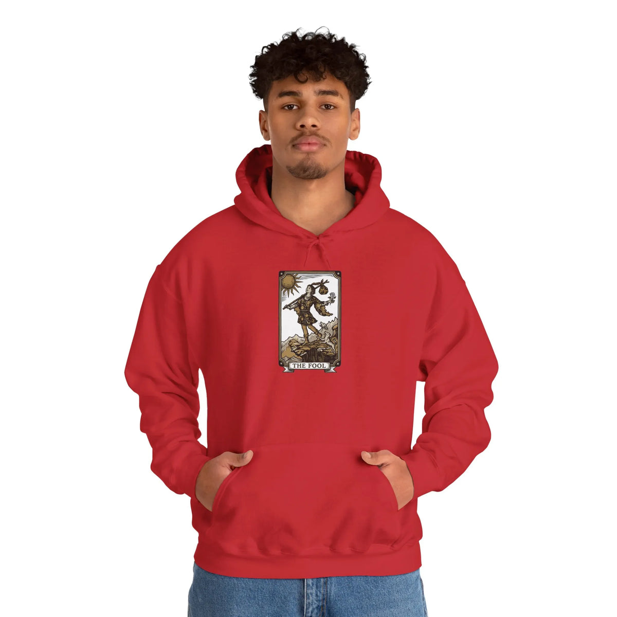 The Fool Tarot Card Hoodie - Heavy Blend Cotton Blend Pullover - Unisex White