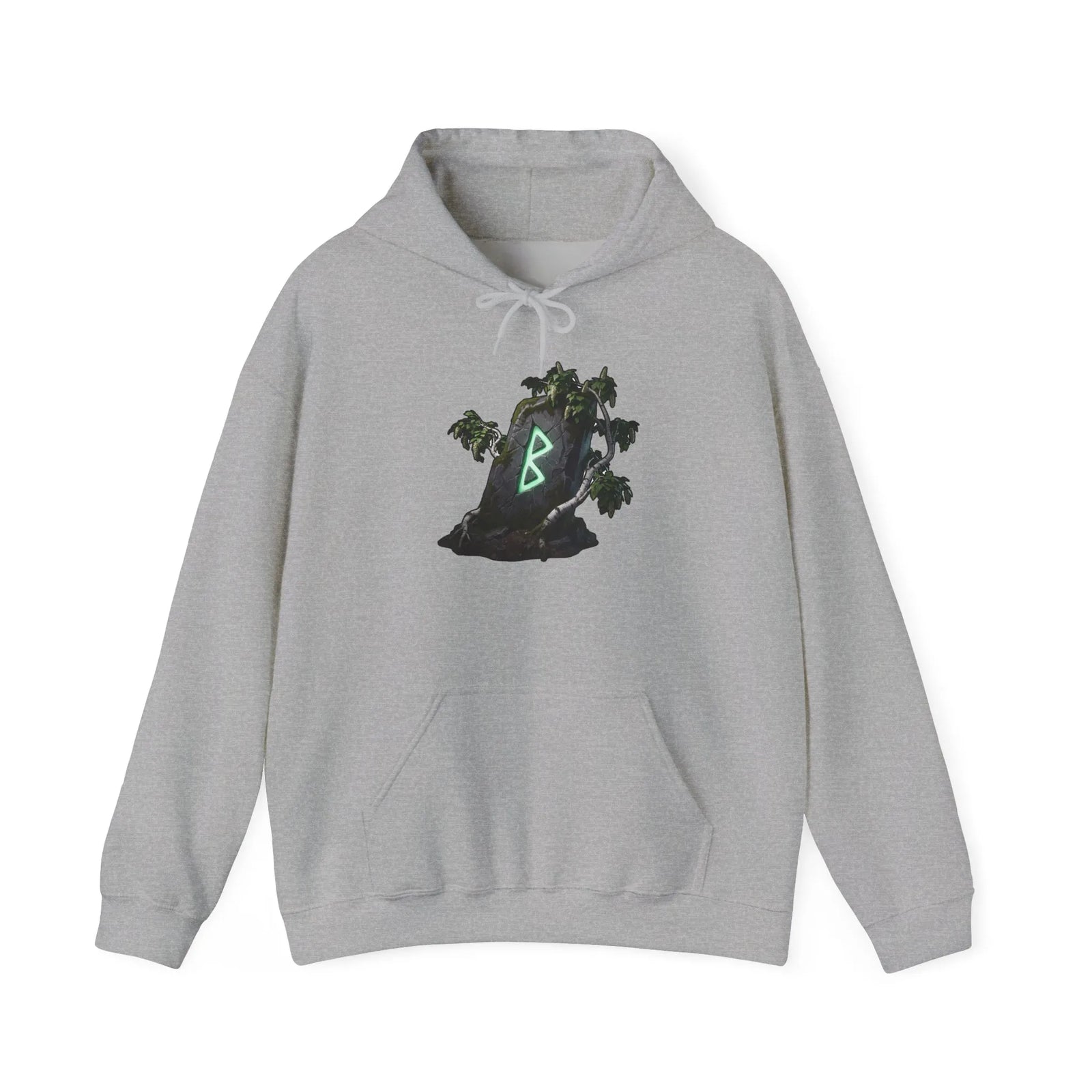 Berkana Birch Rune Graphic Hoodie - Soft Cotton-Poly Blend Pullover - Unisex White