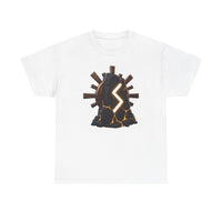 Sowulo Sun Ray Rune Graphic T-Shirt - Heavy Cotton Classic Fit Crewneck - Unisex White