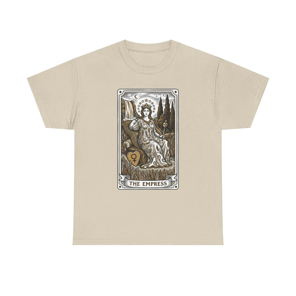 Empress Tarot Card Graphic T-Shirt - Heavy Cotton Classic Fit Tee - Unisex White