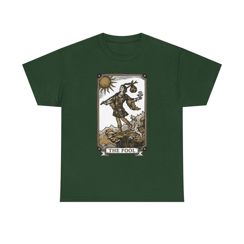 The Fool Tarot Card Graphic T-Shirt - Heavy Cotton Classic Fit Tee - Unisex White