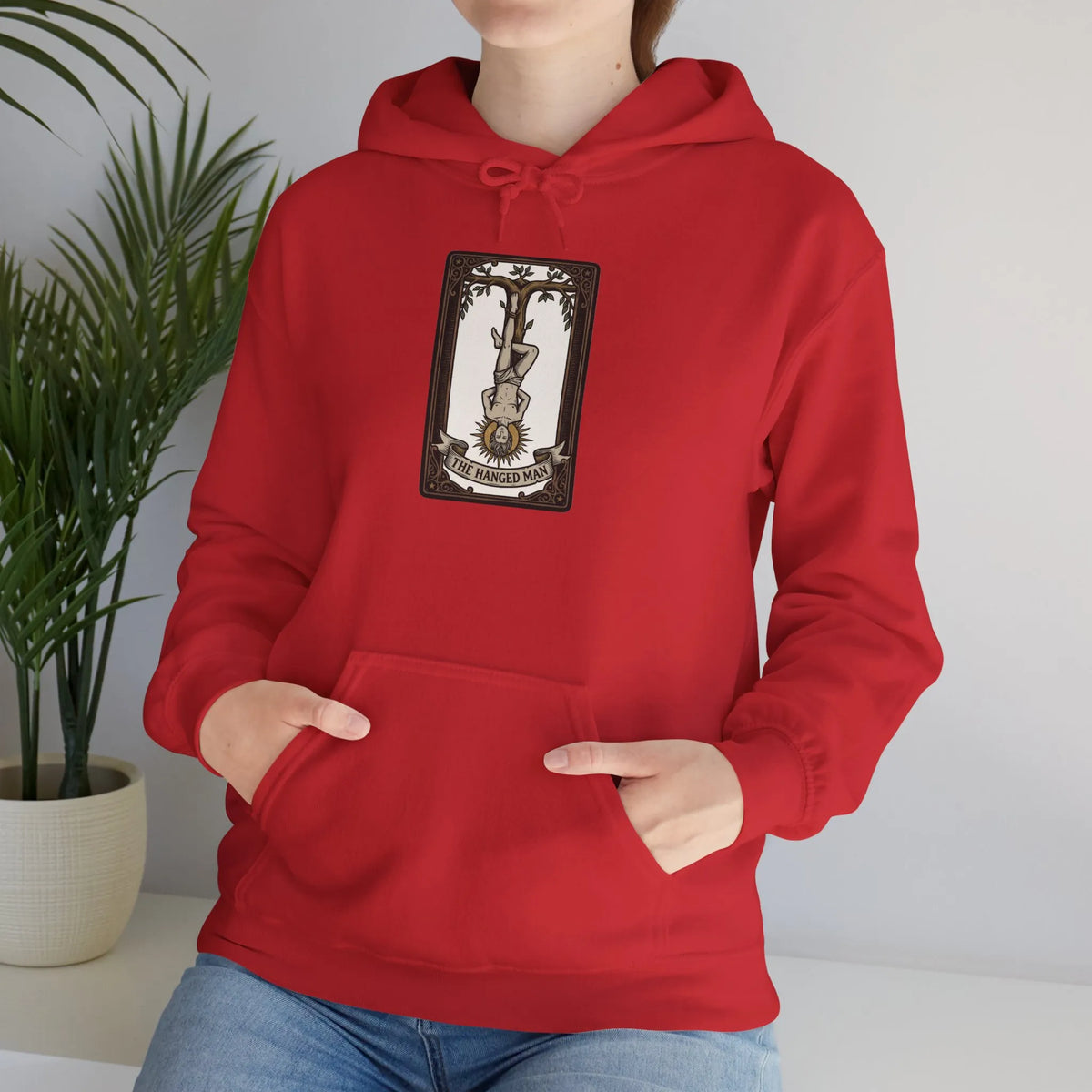 The Hanged Man Tarot Card Hoodie - Heavy Blend Fleece Pullover - Unisex White