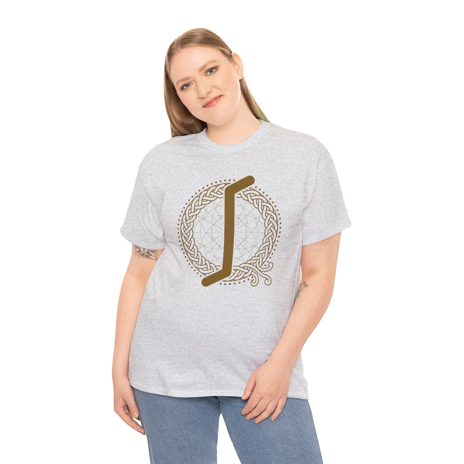 ᛇ Eihwaz Rune Yew World Tree T-Shirt - Heavy Cotton Classic Fit Tee - Unisex White