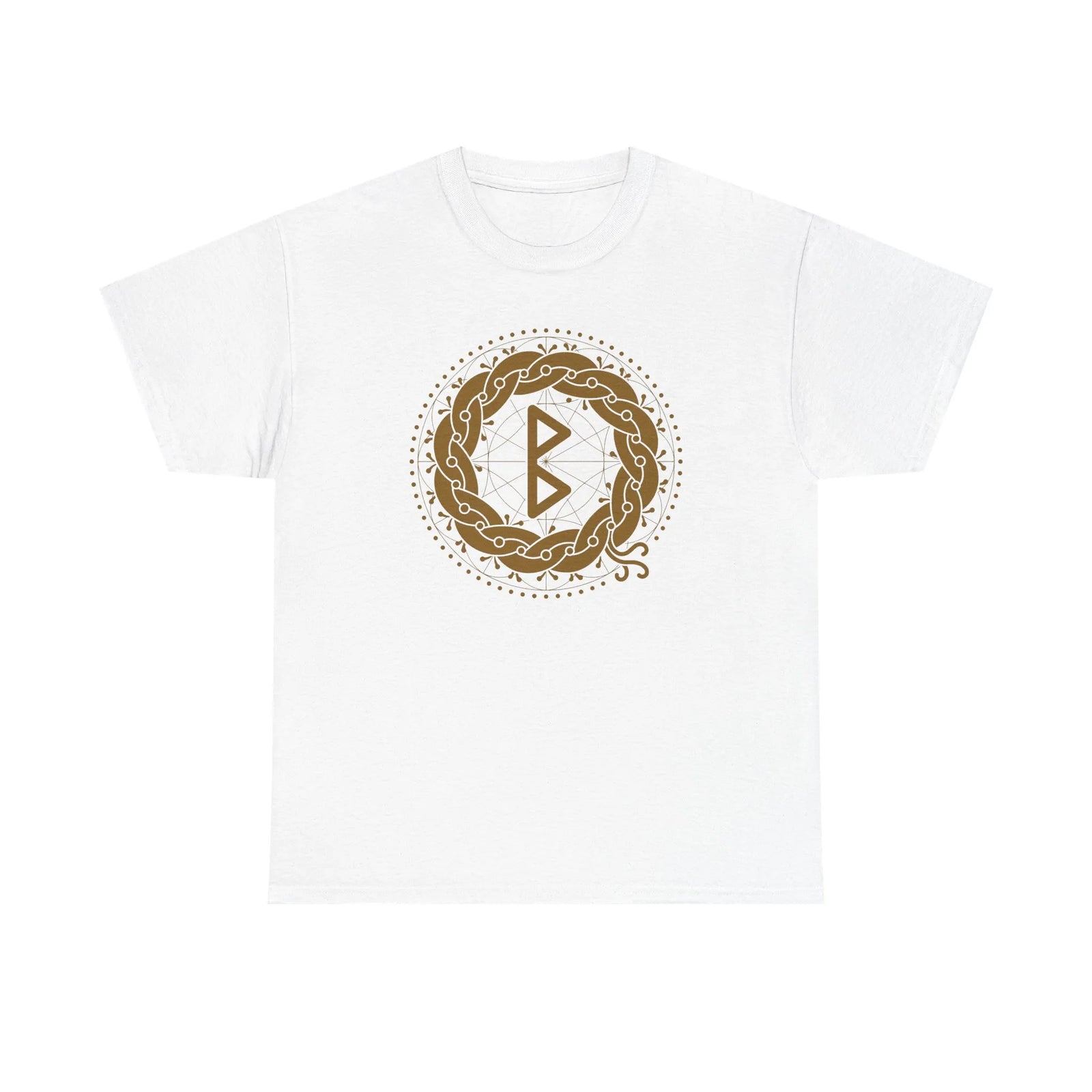 Berkana Rune Earth Mother T-Shirt - Heavyweight Cotton Classic Fit Tee - Unisex White