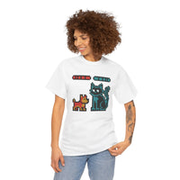 8-Bit Pixel Gaming Dogs Boss Fight T-Shirt - Heavyweight 100% Cotton Classic Fit - Unisex White