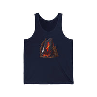 Nauthiz Rune Graphic Tank Top - Lightweight Ring-Spun Cotton Jersey - Unisex Athletic Heather