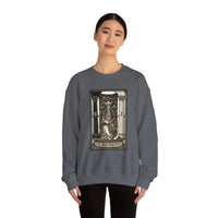 The High Priestess Tarot Card Sweatshirt - Heavy Blend Fleece Crewneck - Unisex White