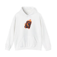 Kenaz Rune Torch Flame Hoodie - Soft Fleece Pullover Hoodie - Unisex White