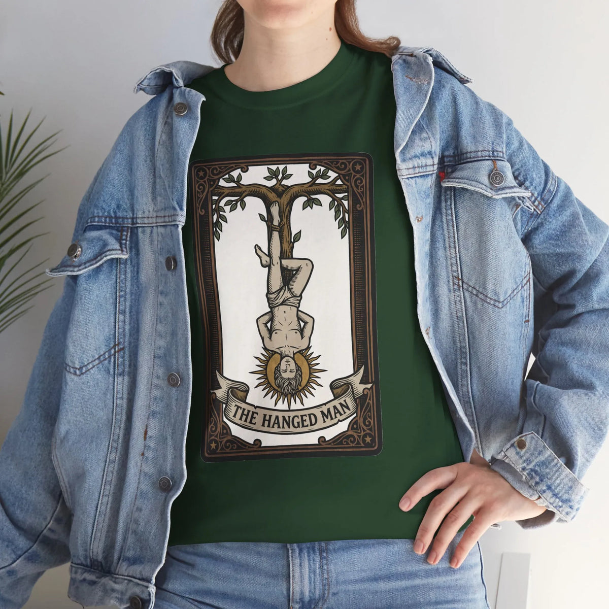 The Hanged Man Tarot Card T-Shirt - Heavy Cotton Classic Fit Tee - Unisex White