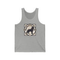 Sacred Geometry Spirit Dog Tank Top - Lightweight Combed Cotton Jersey Fit - Unisex White